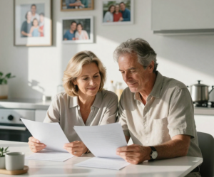 South Bay couple reviewing estate planning documents at home