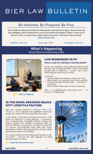 Bier Law Bulletin - April 2026